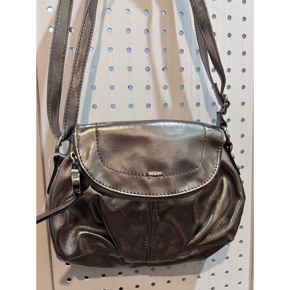 ELLE Crossbody Bag Women OS Bronze Good Metallic Small Purse Silver Hardware